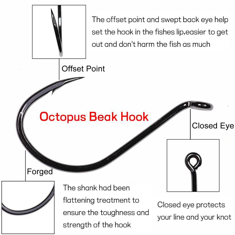 Bimoo 20szt Offset Octopus Bea – Fishing Hook Barbless recenzja i cena